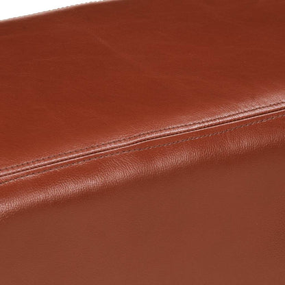 Panca da Palestra 160cm Vera Pelle Marrone e Massello di Acacia