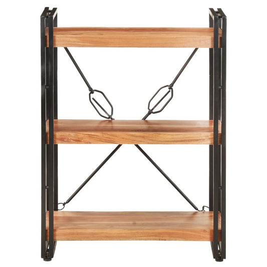 Libreria a 3 Ripiani 60x30x80 cm in Legno Massello di Acacia | homemem39