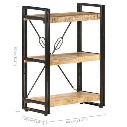 Libreria a 3 Ripiani 60x30x80 cm in Legno Massello di Mango | homemem39
