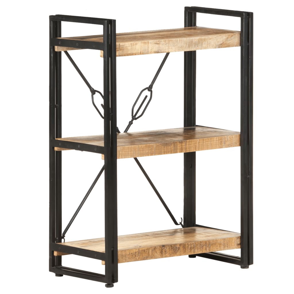 Libreria a 3 Ripiani 60x30x80 cm in Legno Massello di Mango | homemem39