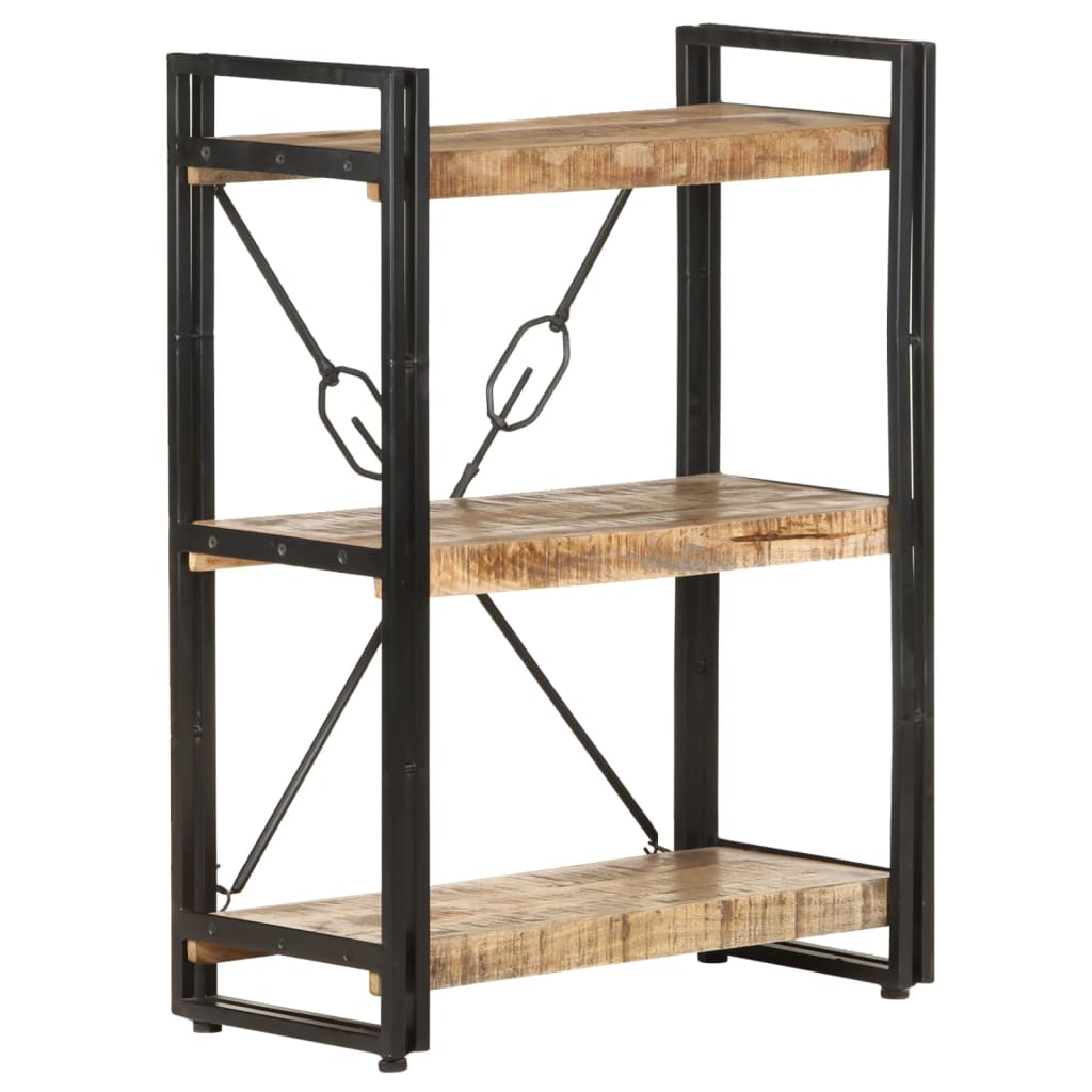 Libreria a 3 Ripiani 60x30x80 cm in Legno Massello di Mango | homemem39