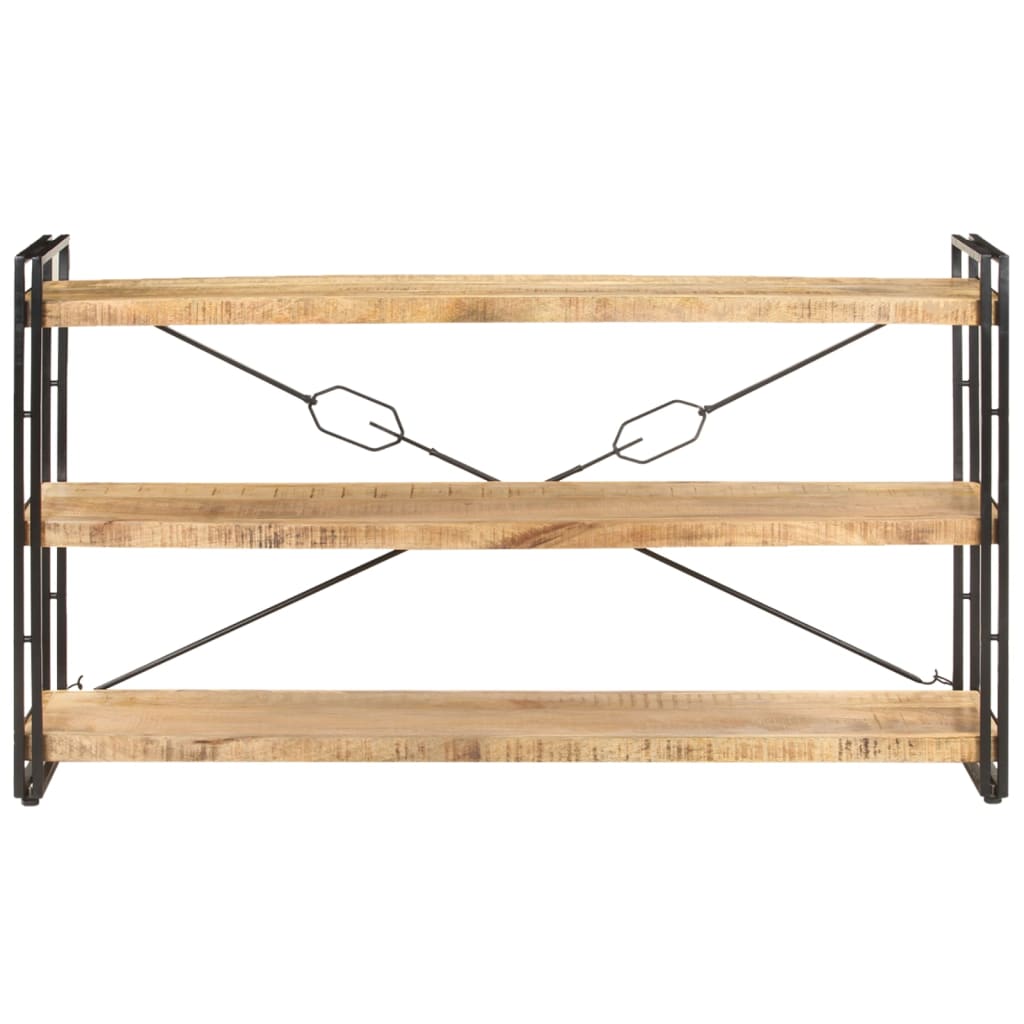 Libreria a 3 Ripiani 140x30x80 cm in Legno Massello di Mango