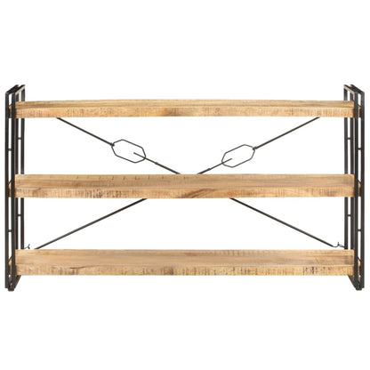 Libreria a 3 Ripiani 140x30x80 cm in Legno Massello di Mango