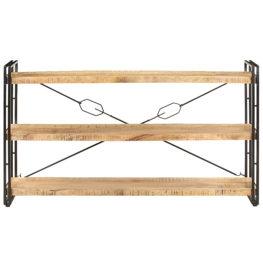 Libreria a 3 Ripiani 140x30x80 cm in Legno Massello di Mango