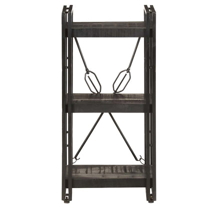Libreria a 3 Ripiani 40x30x80cm Nero in Legno Massello di Mango | homemem39