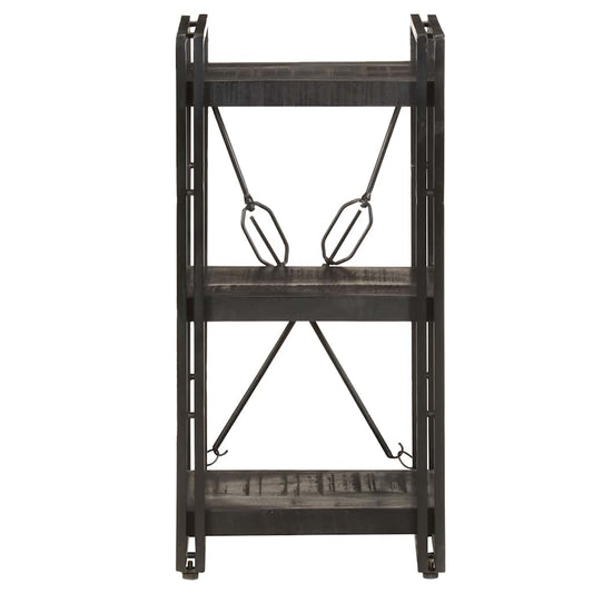Libreria a 3 Ripiani 40x30x80cm Nero in Legno Massello di Mango | homemem39