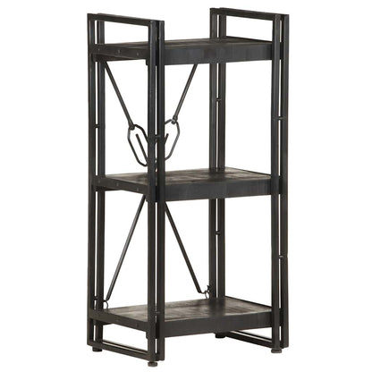 Libreria a 3 Ripiani 40x30x80cm Nero in Legno Massello di Mango | homemem39