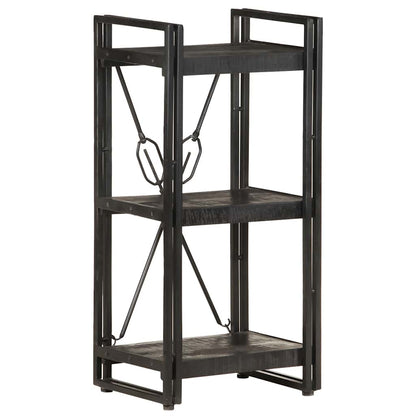 Libreria a 3 Ripiani 40x30x80cm Nero in Legno Massello di Mango | homemem39