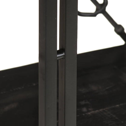 Libreria a 3 Ripiani 60x30x80cm Nero in Legno Massello di Mango