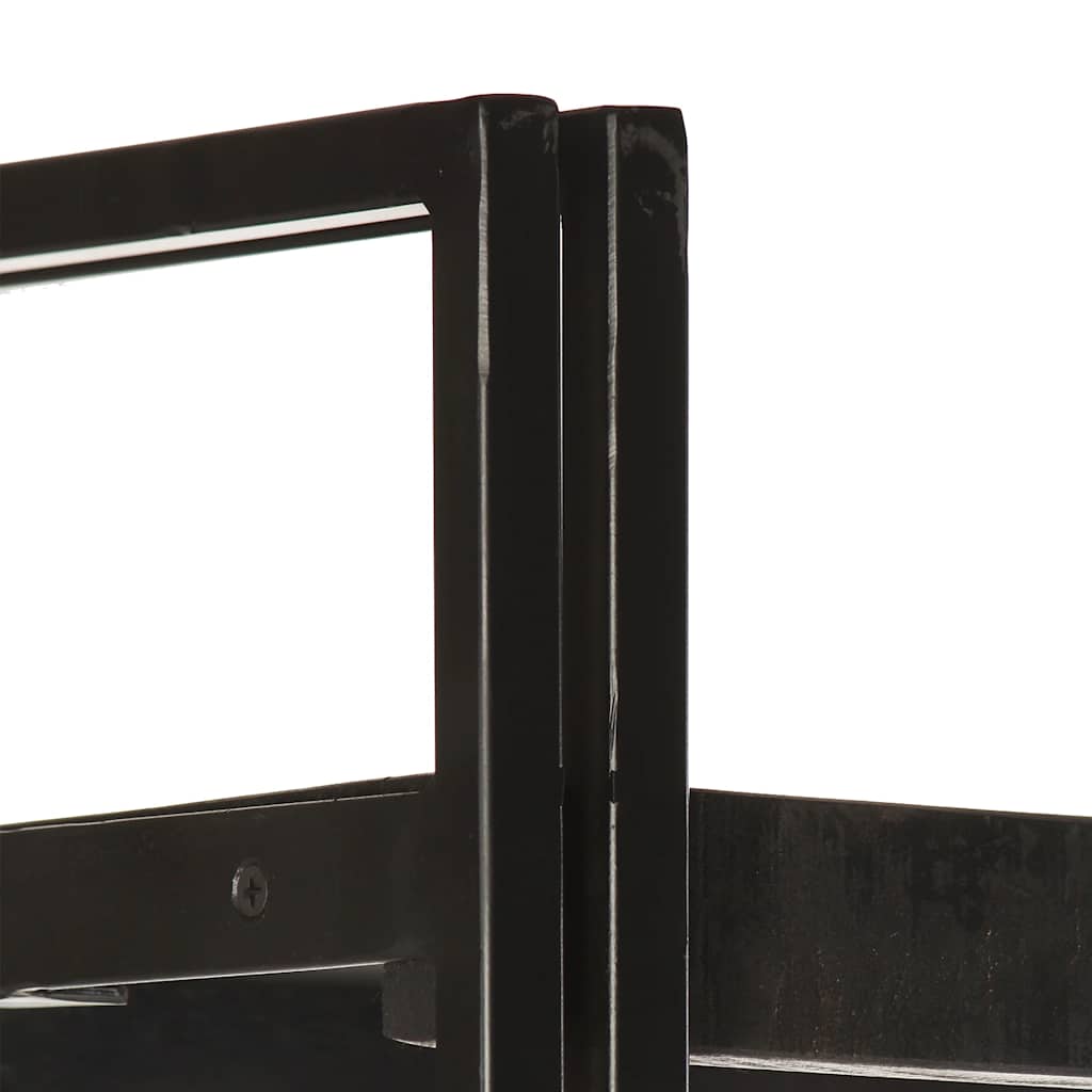 Libreria a 3 Ripiani 90x30x80cm Nero in Legno Massello di Mango | homemem39