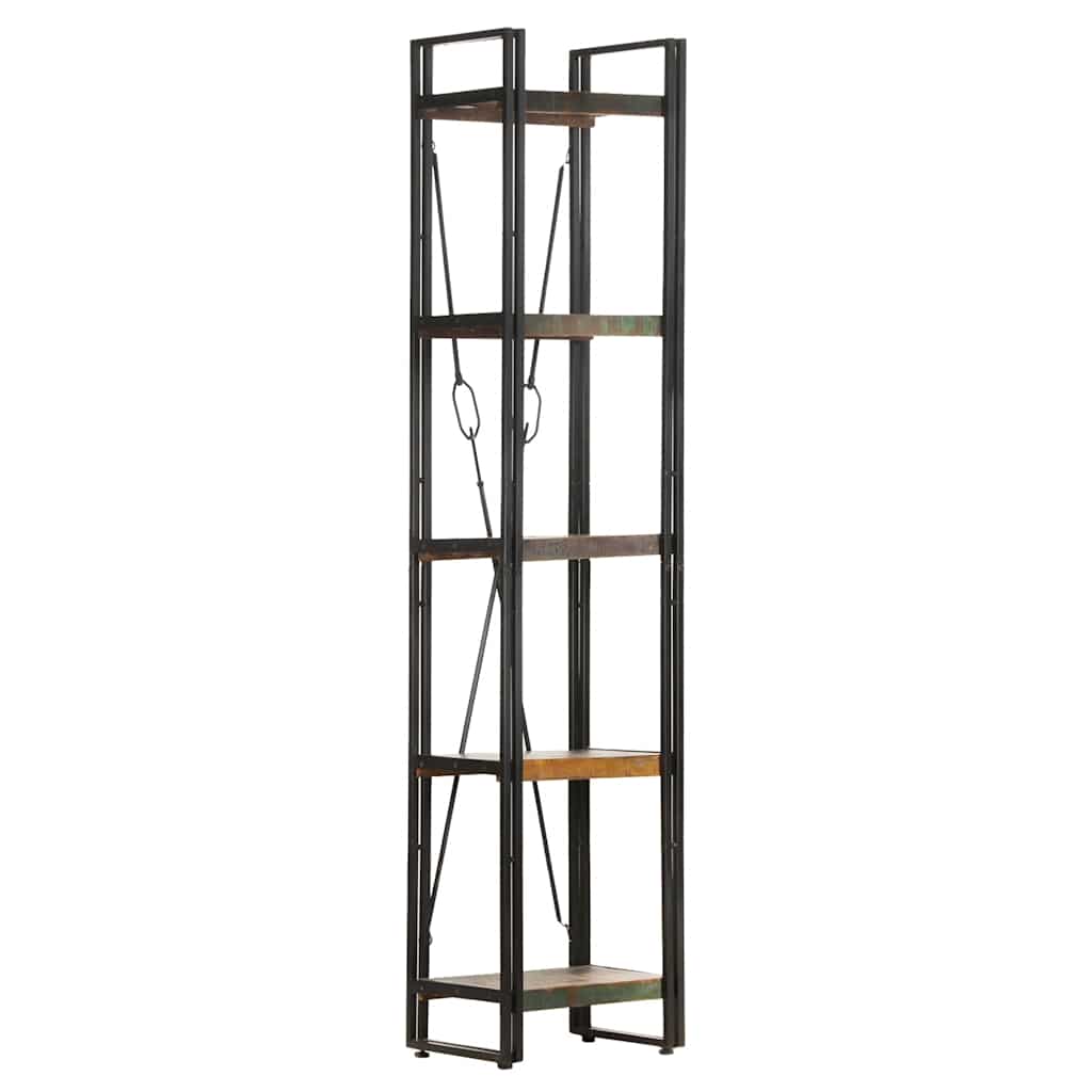Libreria a 5 Ripiani 40x30x180cm in Massello di Recupero | homemem39