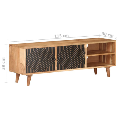 Mobile Porta TV 115x30x39 cm in Legno Massello di Acacia - homemem39