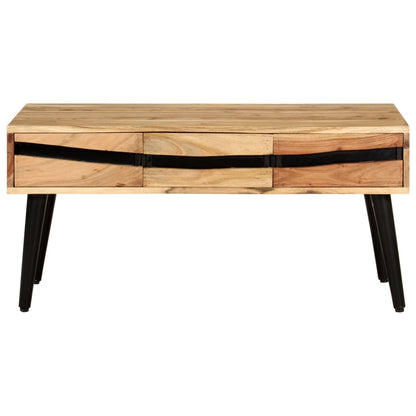 Tavolino da Salotto 88x50x42 cm in Legno Massello di Acacia | homemem39