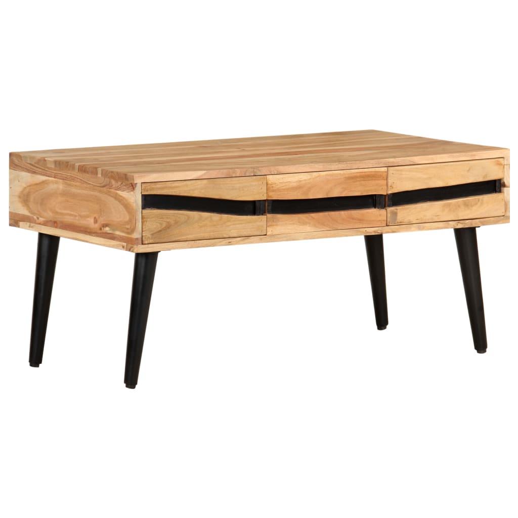 Tavolino da Salotto 88x50x42 cm in Legno Massello di Acacia | homemem39