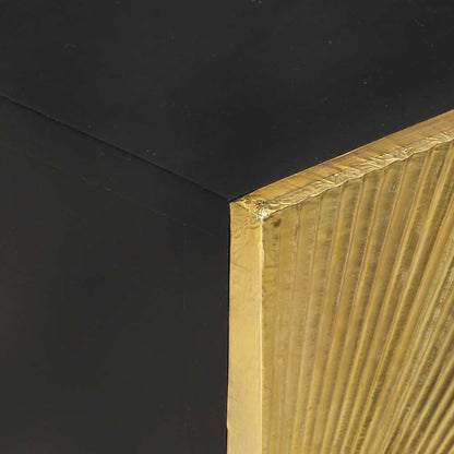 Comodino con Frontale in Ottone 40x30x50cm in Massello di Mango | homemem39