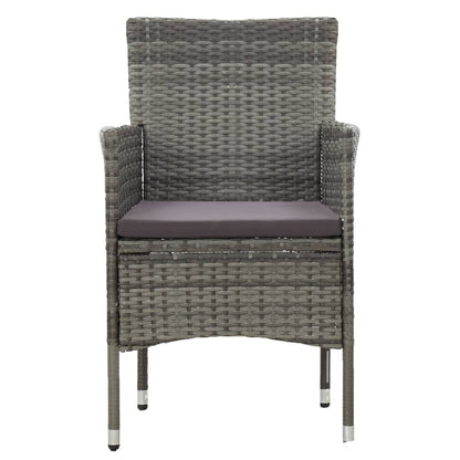 Set Mobili da Pranzo da Giardino 3 pz Grigio Polyrattan e Vetro | homemem39