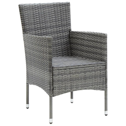 Set Mobili da Pranzo da Giardino 5 pz Grigio Polyrattan e Vetro - homemem39