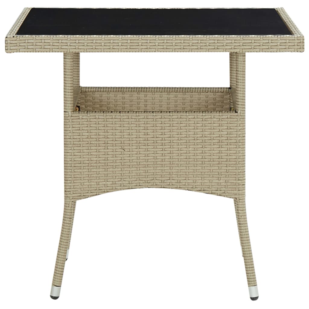 Set da Pranzo da Giardino 5 pz in Polyrattan e Vetro Beige - homemem39