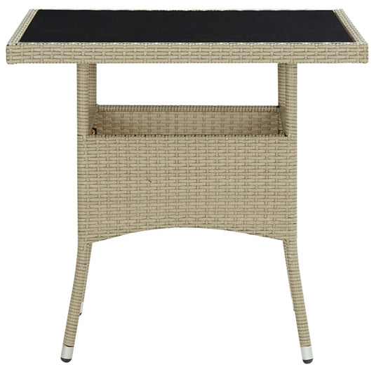Set da Pranzo da Giardino 5 pz in Polyrattan e Vetro Beige - homemem39