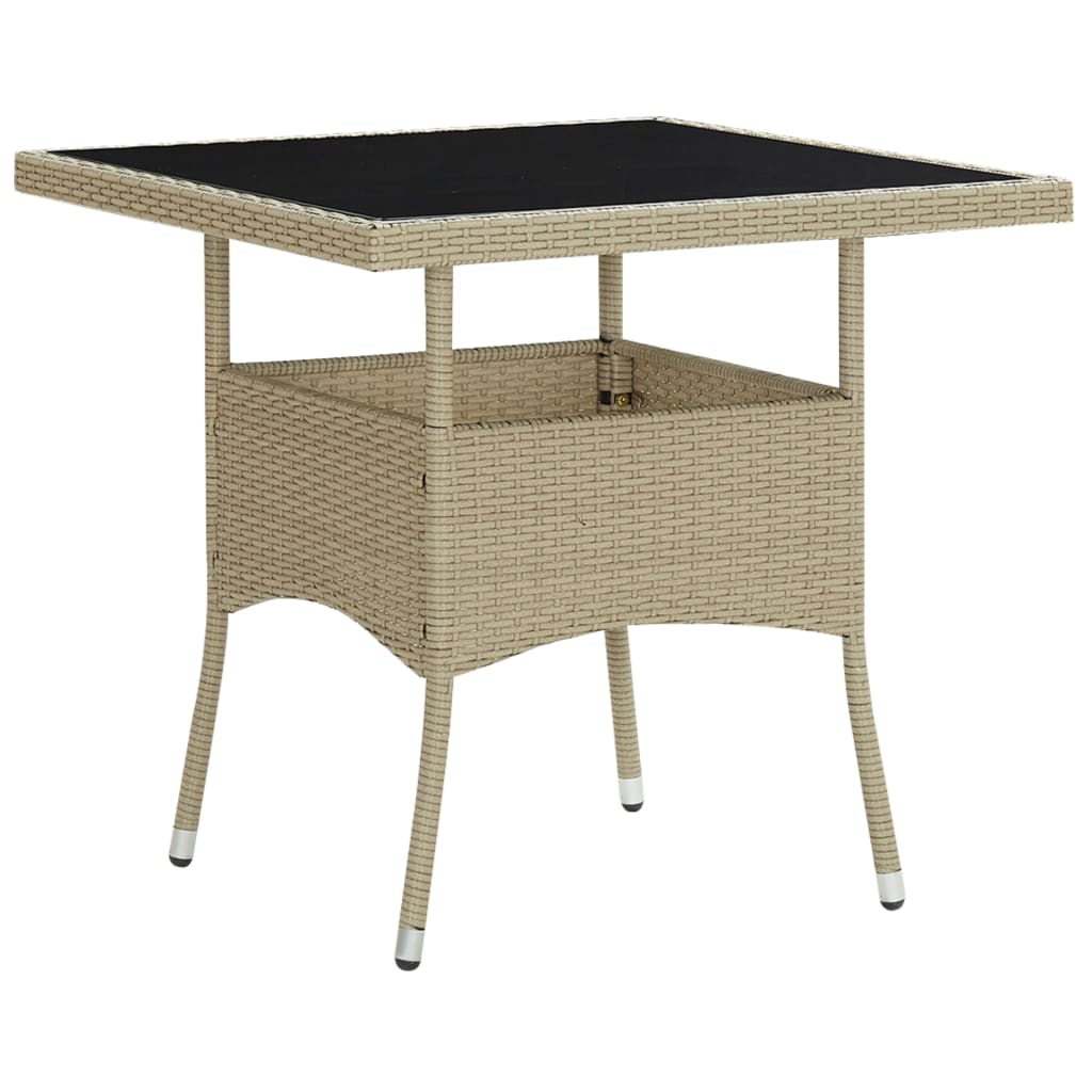 Set da Pranzo da Giardino 5 pz in Polyrattan e Vetro Beige - homemem39