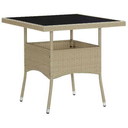 Set da Pranzo da Giardino 5 pz in Polyrattan e Vetro Beige - homemem39