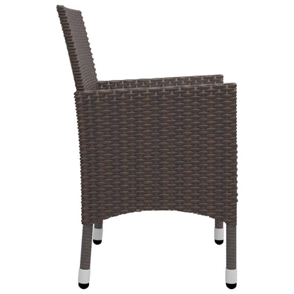 Set da Pranzo da Giardino 5 pz Marrone in Polyrattan e Vetro - homemem39