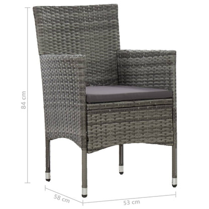 Set Mobili da Pranzo da Giardino 5 pz Grigio Polyrattan Acacia - homemem39