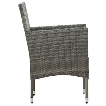 Set Mobili da Pranzo da Giardino 5 pz Grigio Polyrattan Acacia - homemem39