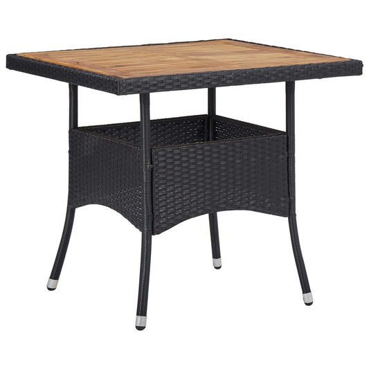 Set Mobili da Pranzo per Giardino 5 pz Nero Polyrattan e Acacia - homemem39