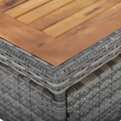 Set Mobili da Pranzo da Giardino 5 pz Grigio Polyrattan Acacia - homemem39