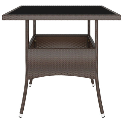 Set da Pranzo per Giardino 5 pz in Polyrattan Marrone - homemem39