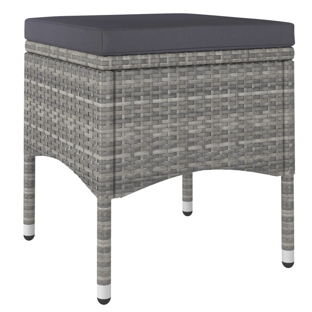 Set Pranzo da Giardino 5 pz Polyrattan e Vetro Temperato Grigio - homemem39