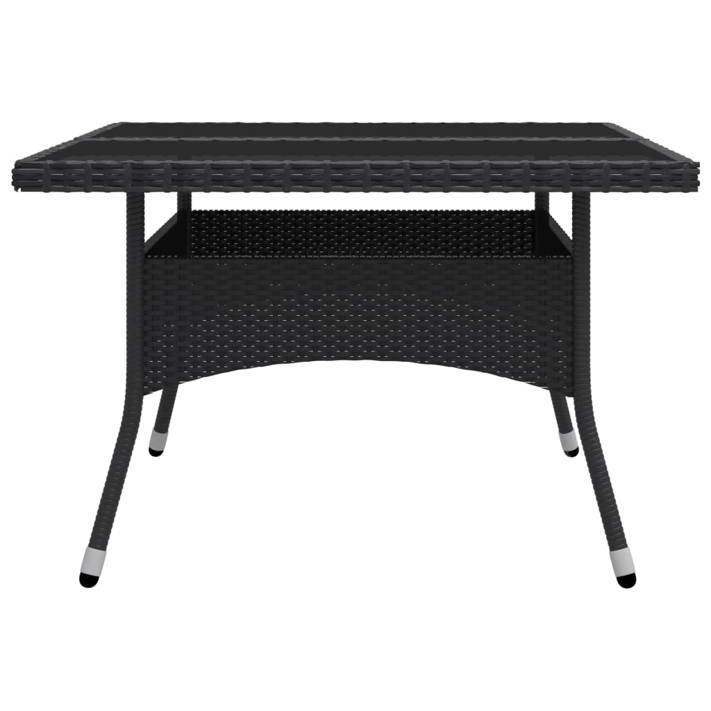 Set Mobili da Pranzo per Giardino 9 pz Polyrattan e Vetro Nero - homemem39