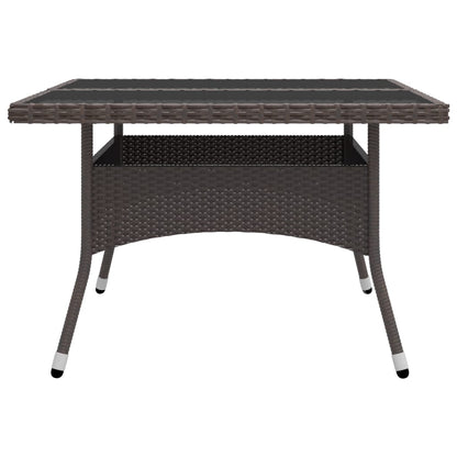 Set da Pranzo da Giardino 9 pz in Polyrattan e Vetro Marrone - homemem39