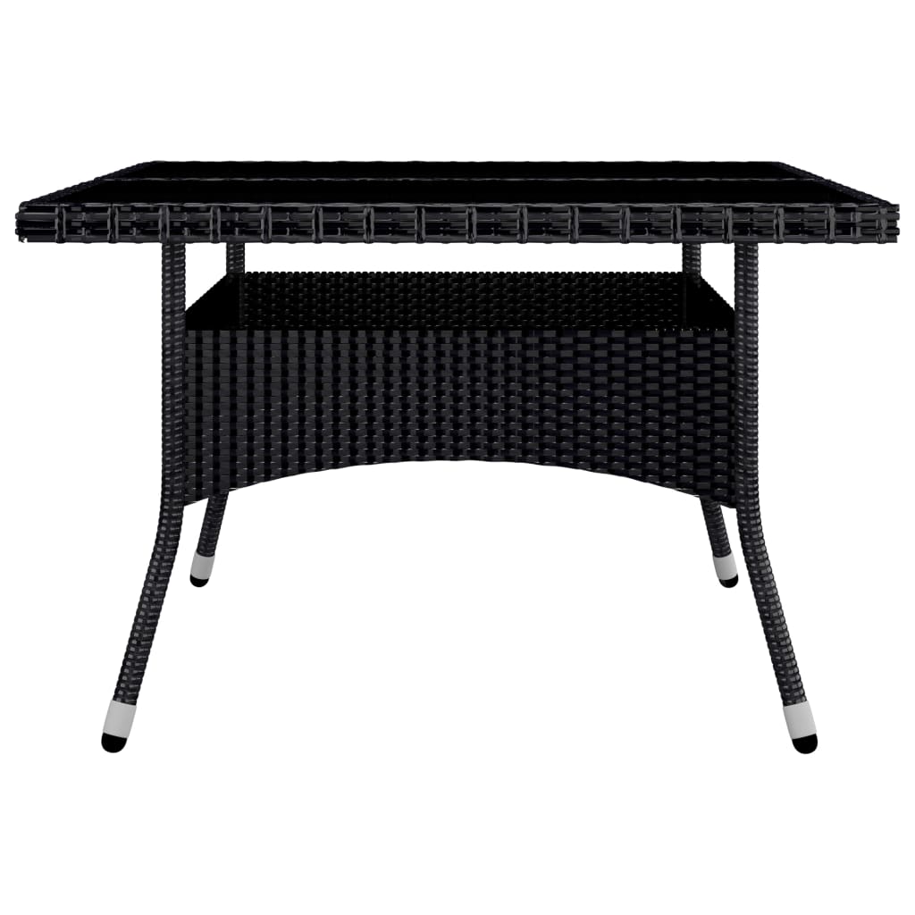 Set da Pranzo da Giardino 9 pz in Polyrattan e Acacia Nero - homemem39