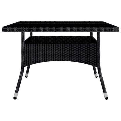 Set da Pranzo da Giardino 9 pz in Polyrattan e Acacia Nero - homemem39