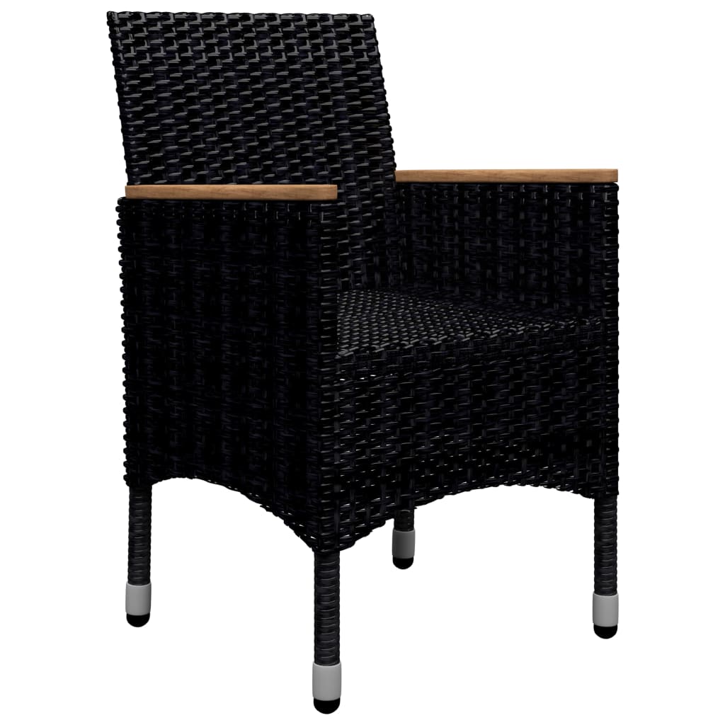 Set da Pranzo da Giardino 9 pz in Polyrattan e Acacia Nero - homemem39