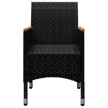 Set da Pranzo da Giardino 9 pz in Polyrattan e Acacia Nero - homemem39