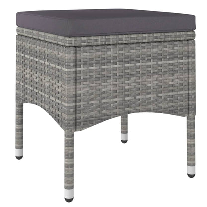 Set Pranzo da Giardino 5 pz Polyrattan e Vetro Temperato Grigio - homemem39