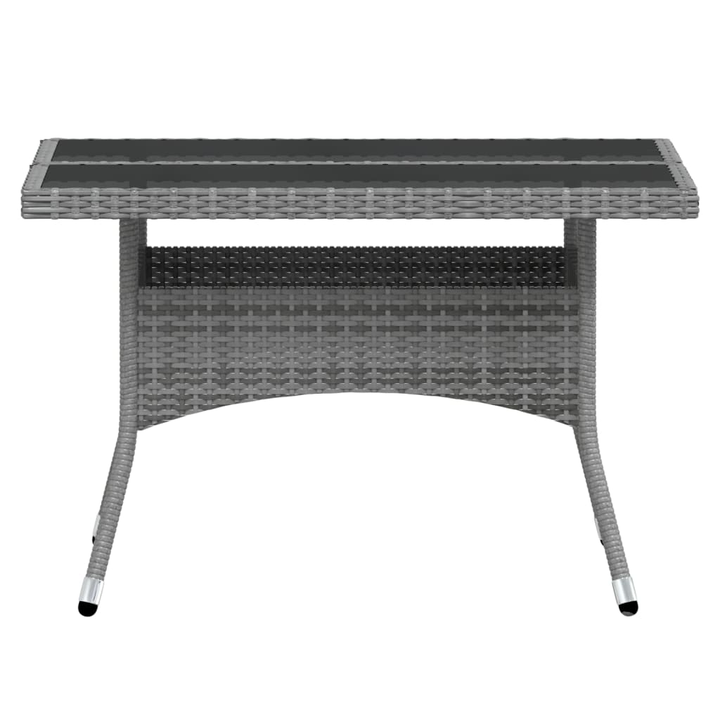 Set Pranzo da Giardino 5 pz Polyrattan e Vetro Temperato Grigio - homemem39