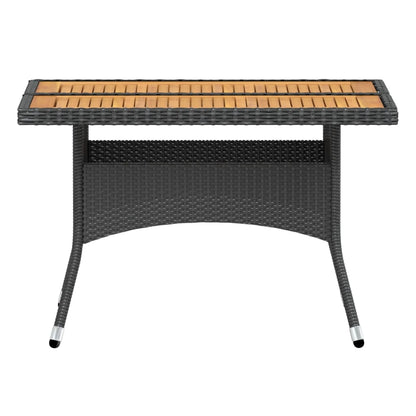 Set Pranzo da Giardino 5pz Polyrattan e Massello di Acacia Nero - homemem39