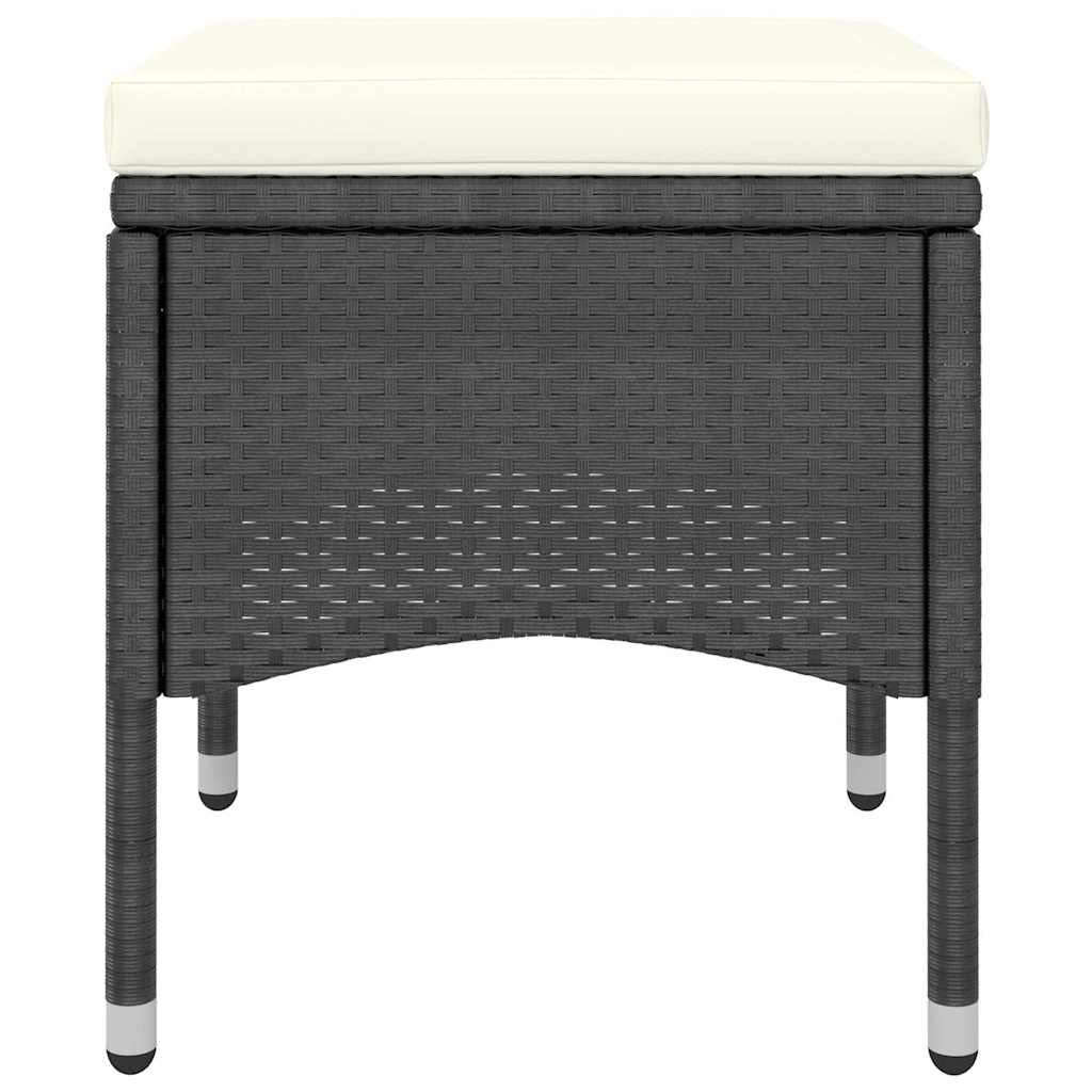 Set Pranzo da Giardino 5 pz Polyrattan e Vetro Temperato Nero | homemem39