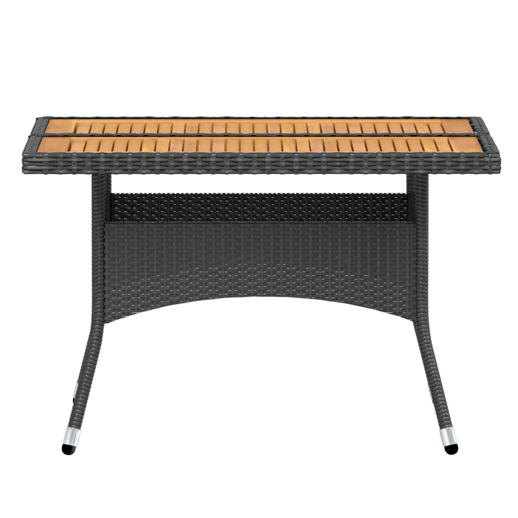 Set Pranzo da Giardino 5pz Polyrattan e Massello di Acacia Nero - homemem39