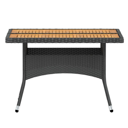 Set Pranzo da Giardino 5pz Polyrattan e Massello di Acacia Nero - homemem39