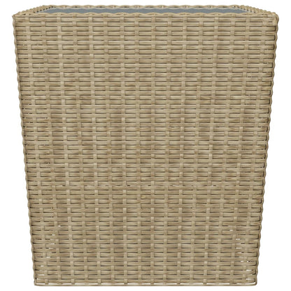 Garden Bistro Set 3 pcs Polyrattan and Beige Tempered Glass