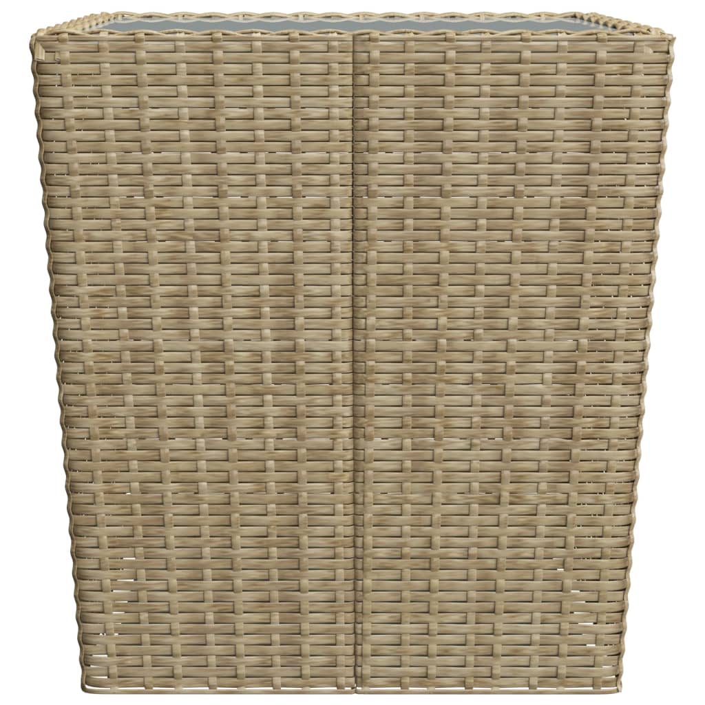 Garden Bistro Set 3 pcs Polyrattan and Beige Tempered Glass