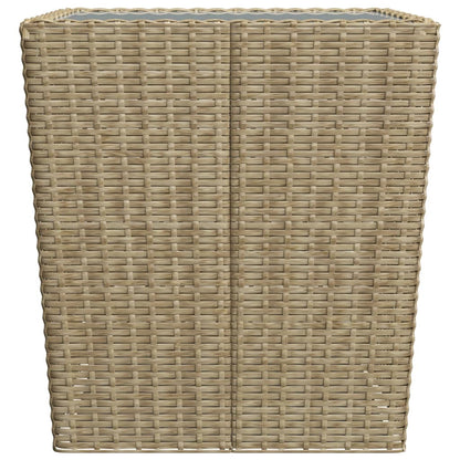 Garden Bistro Set 3 pcs Polyrattan and Beige Tempered Glass