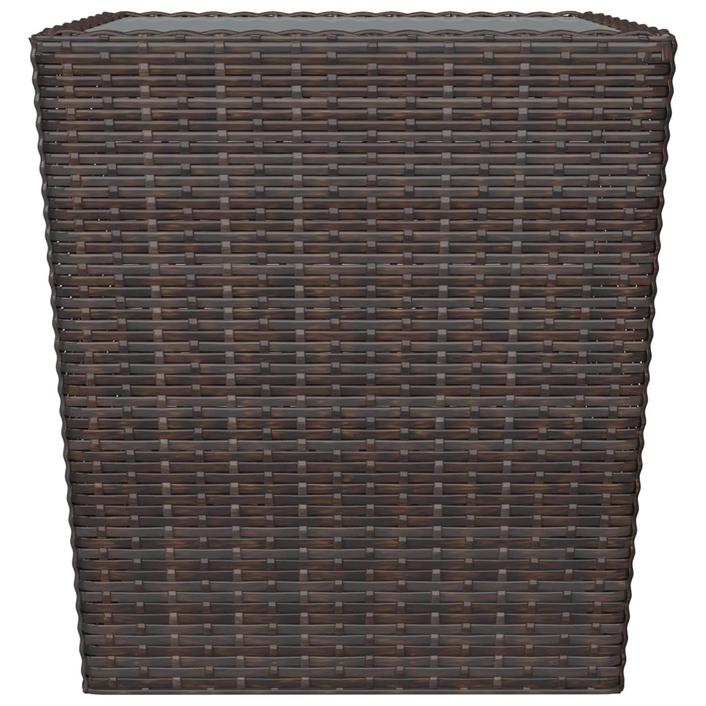 Set Bistrot Giardino 3 pz Polyrattan e Vetro Temperato Marrone - homemem39