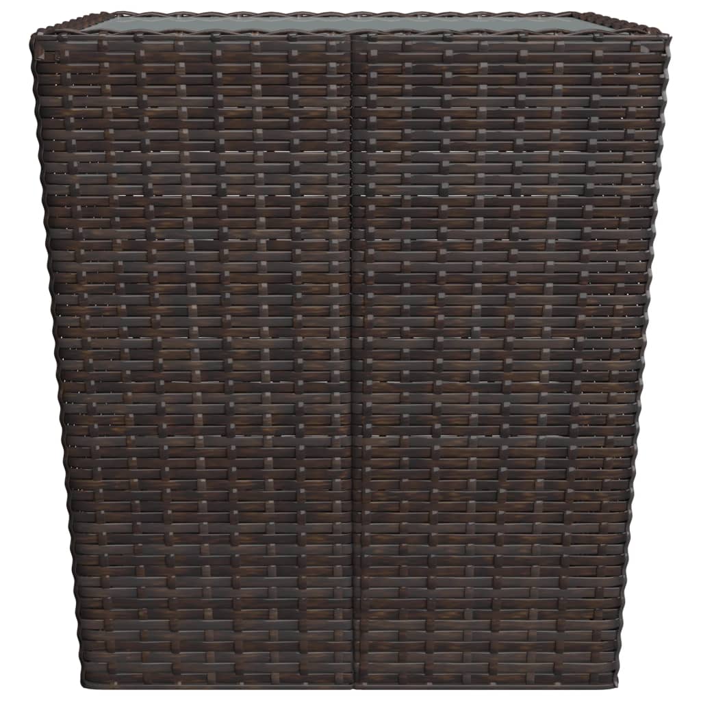 Set Bistrot Giardino 3 pz Polyrattan e Vetro Temperato Marrone - homemem39