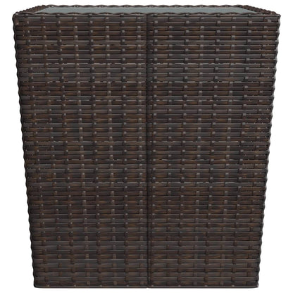 Set Bistrot Giardino 3 pz Polyrattan e Vetro Temperato Marrone - homemem39